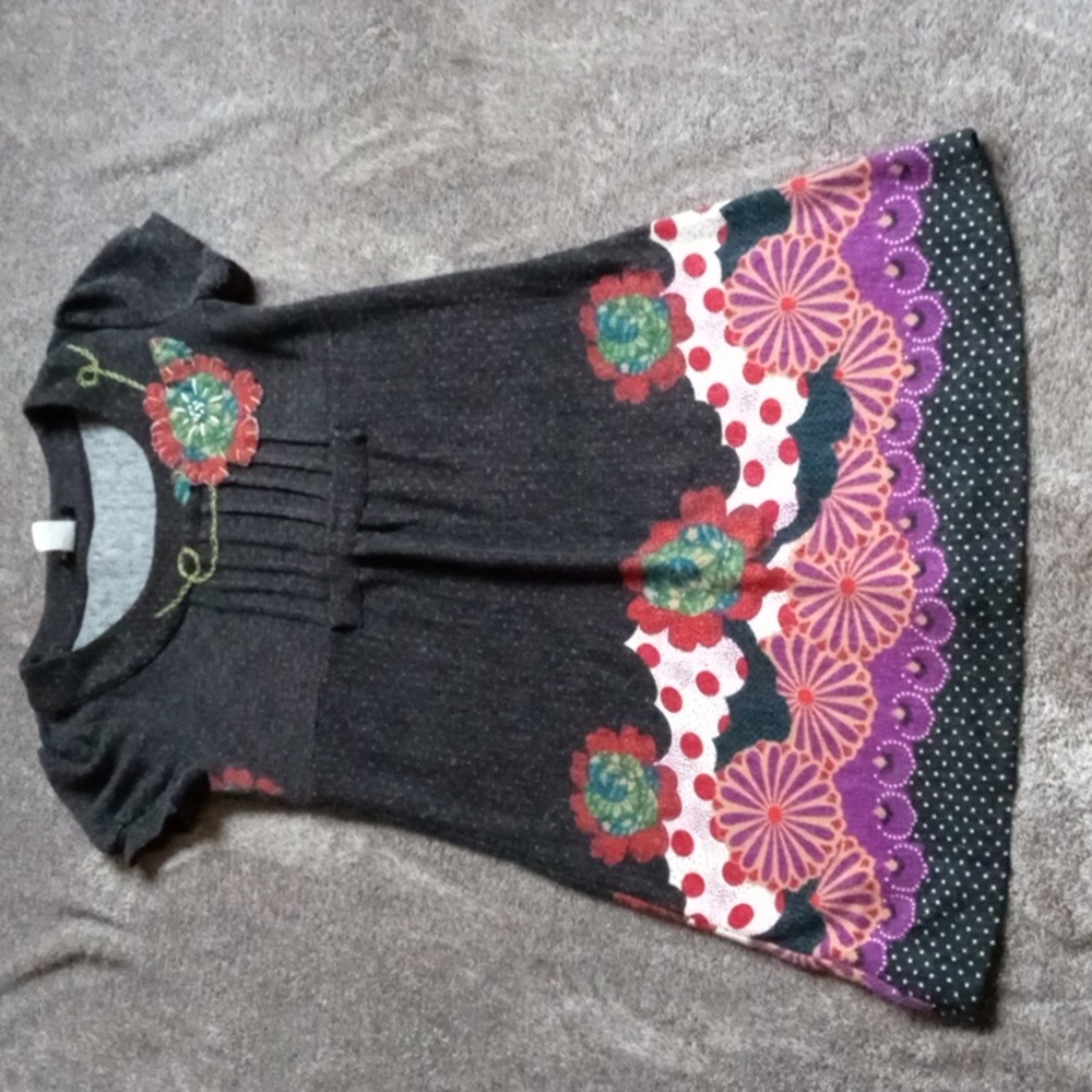 KLD Signature floral print applique dress